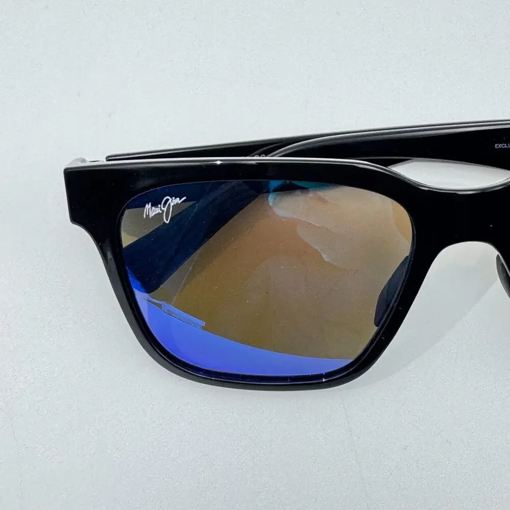 Maui Jim Sunglasses Punikai MP-BH MJ631-02 Black Square Blue Lens 56-17-140mm